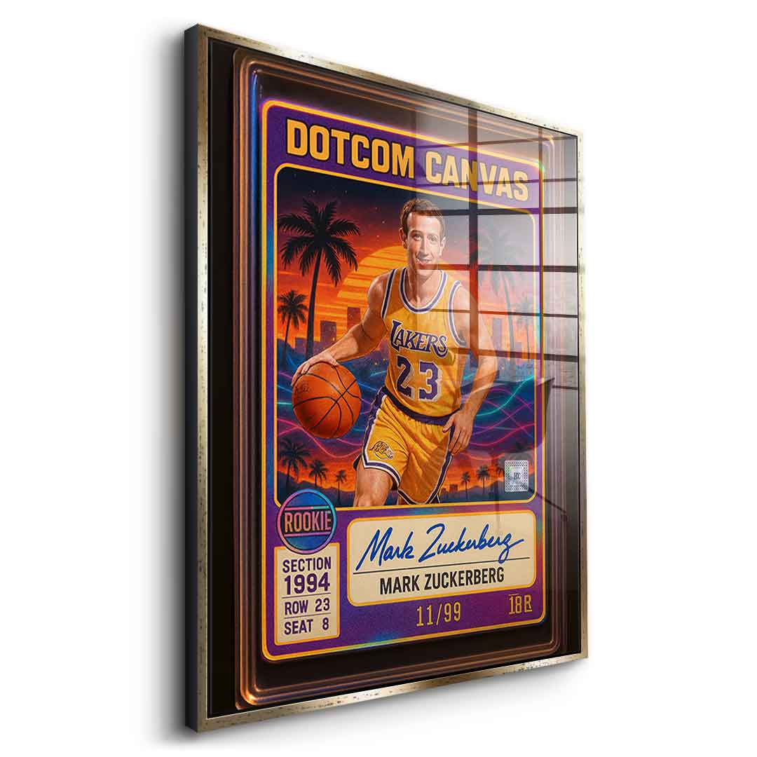 DOTCOMCANVAS Mark Zuckerberg Basketball Card Acrylglasbild Seitenansicht Silber