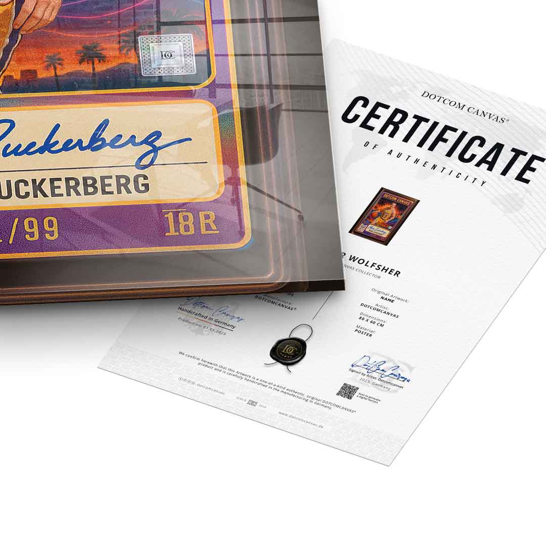 DOTCOMCANVAS Mark Zuckerberg Basketball Card Acrylglasbild Echtheitszertifikat