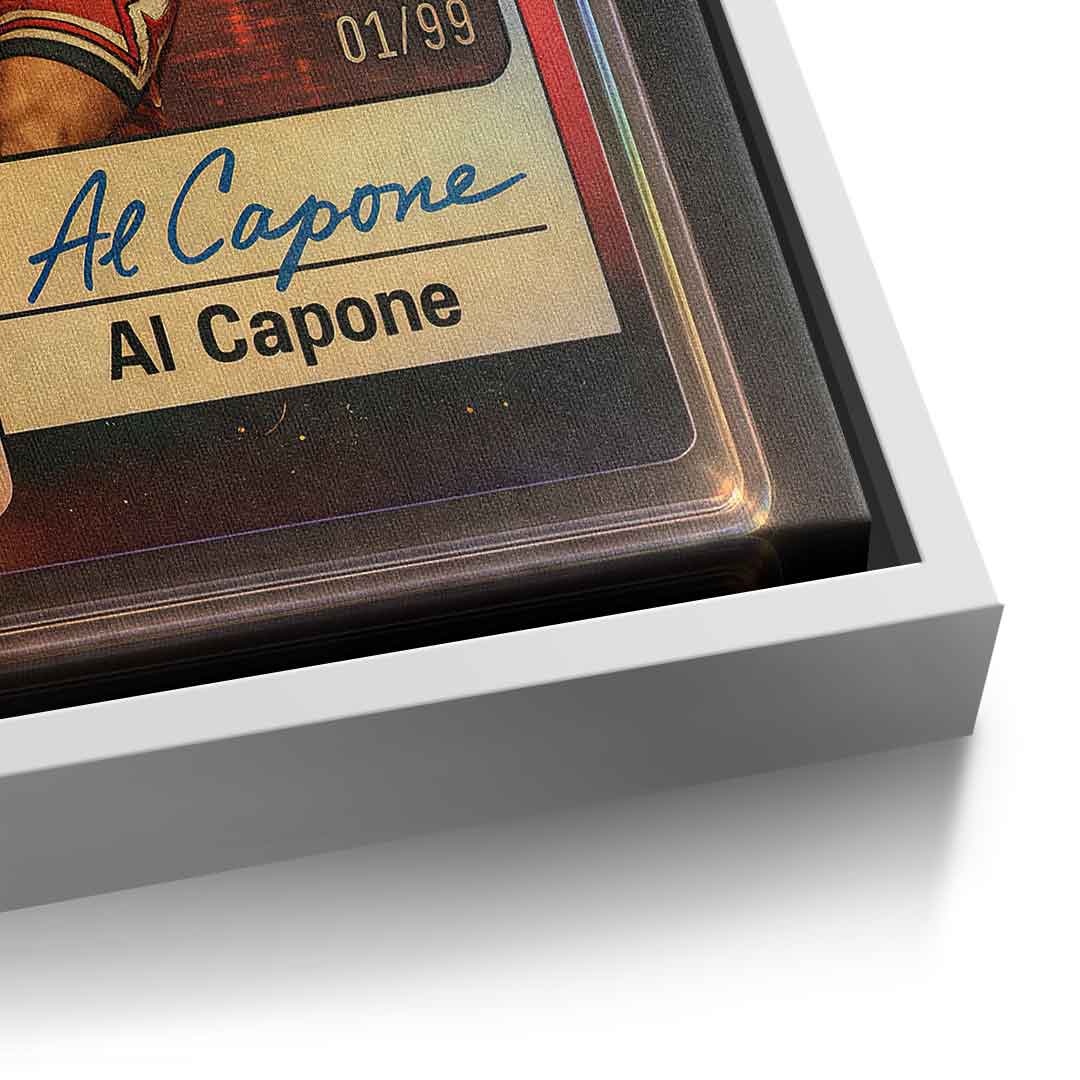 DOTCOMCANVAS Al Capone Basketball Card Leinwandbild Detail Weiß