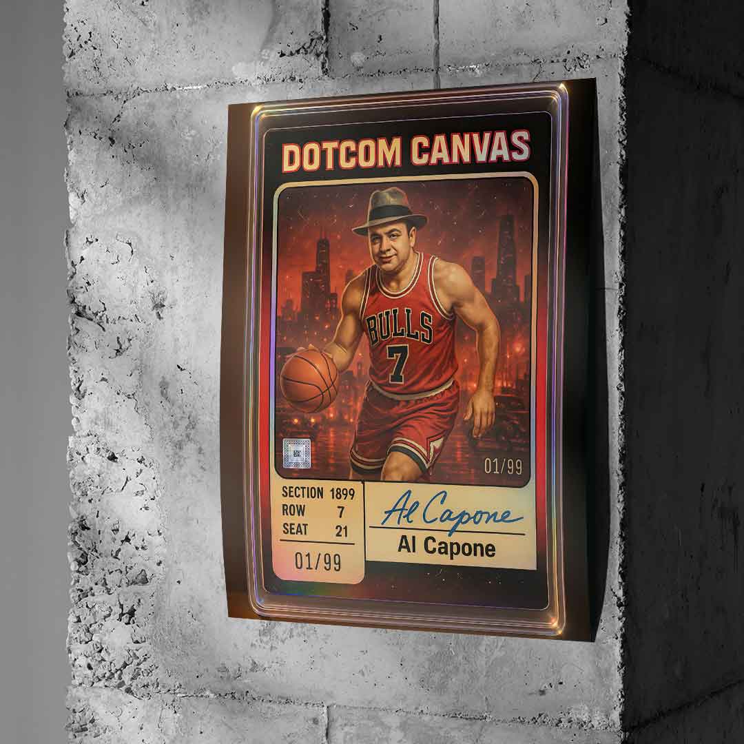 DOTCOMCANVAS Al Capone Basketball Card Poster Betonwand Vertikal