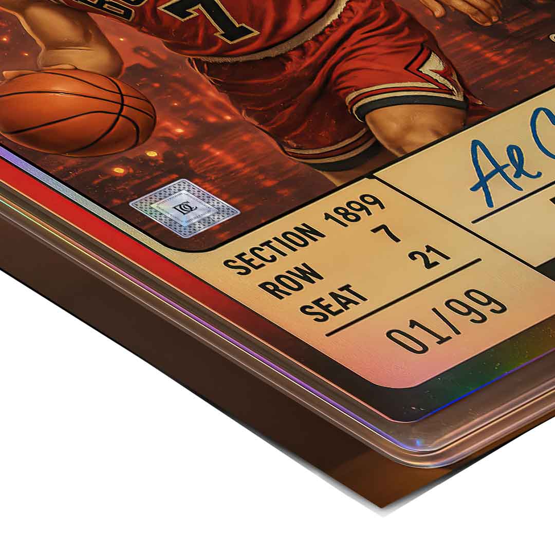 DOTCOMCANVAS Al Capone Basketball Card Poster Eckdetail Vertikal