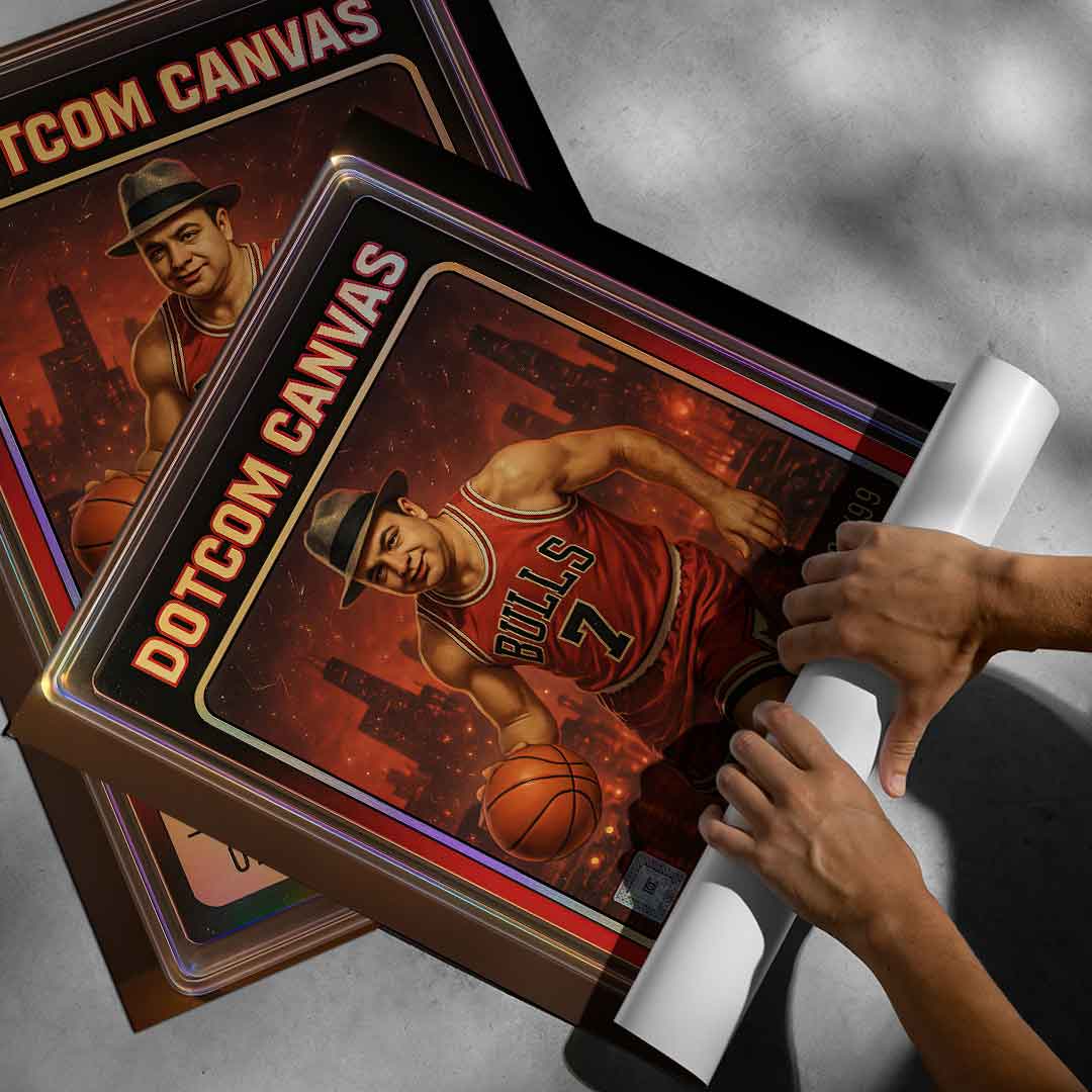 DOTCOMCANVAS Al Capone Basketball Card Poster Roll-up Vertikal