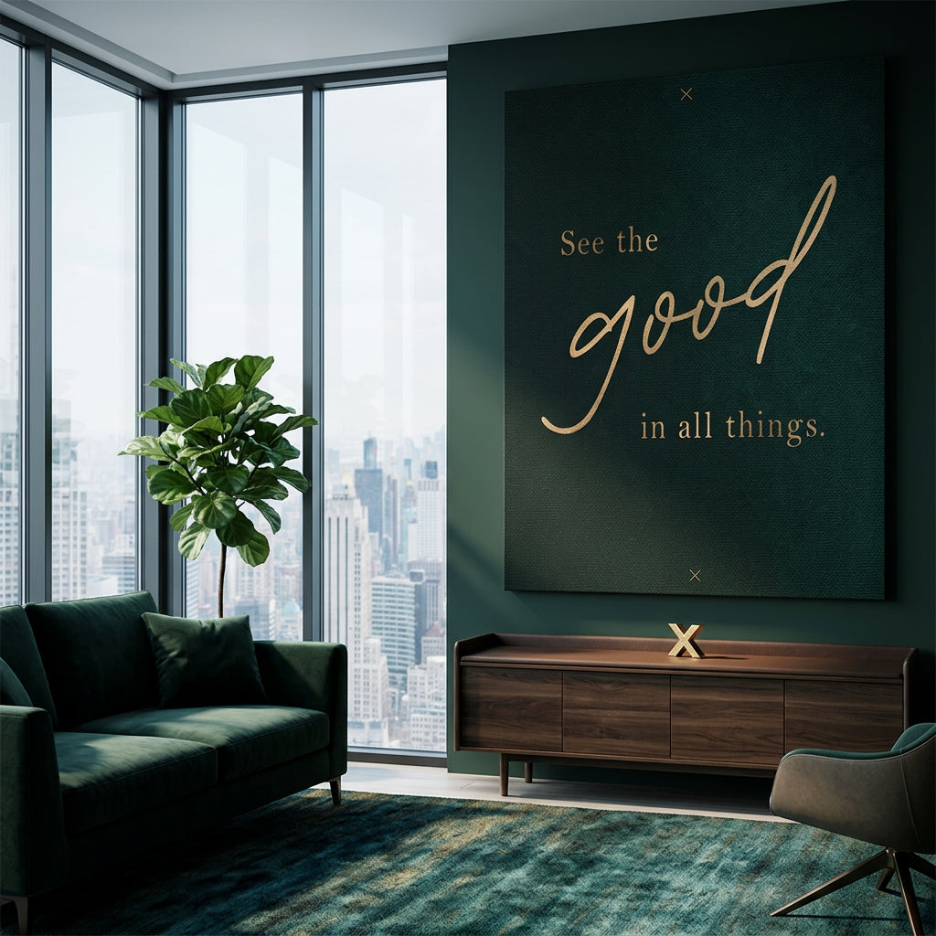 DOTCOMCANVAS See the GOOD Leinwandbild Raum-Mockup im Wohnraum