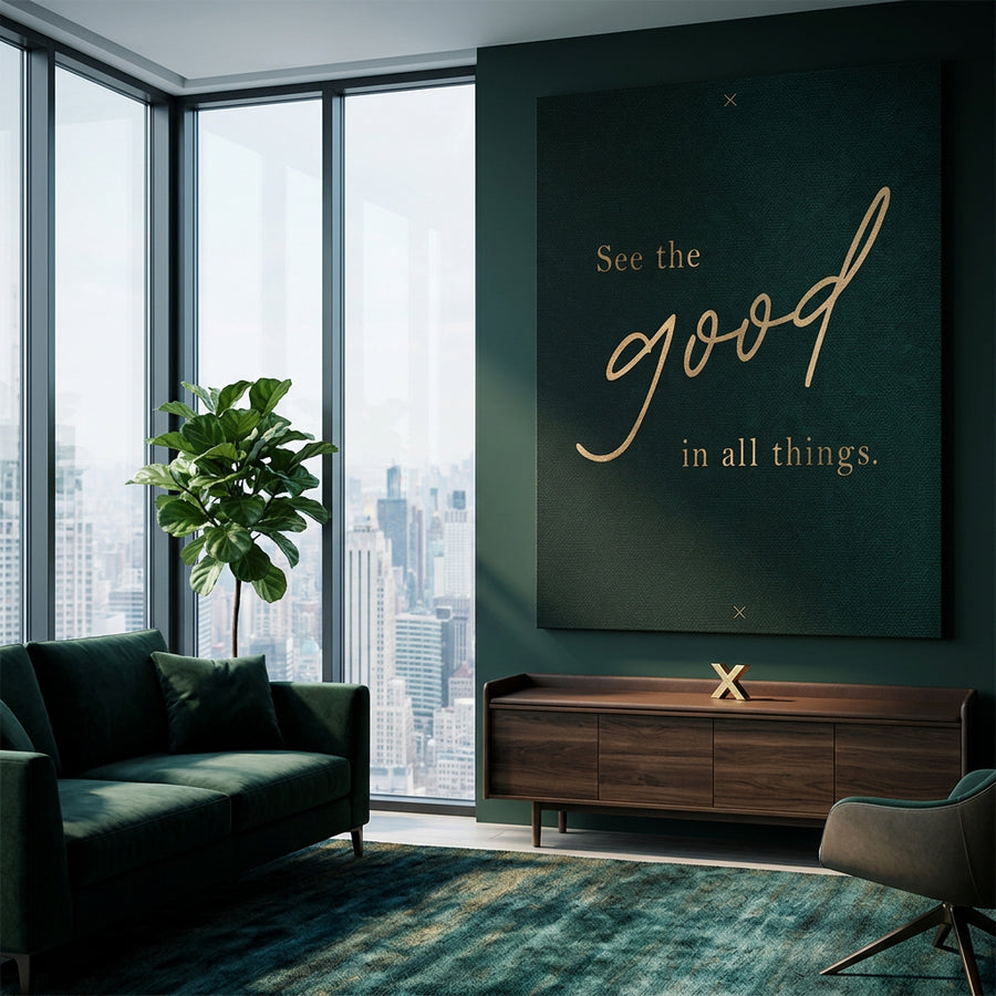 DOTCOMCANVAS See the GOOD Leinwandbild Raum-Mockup im Wohnraum