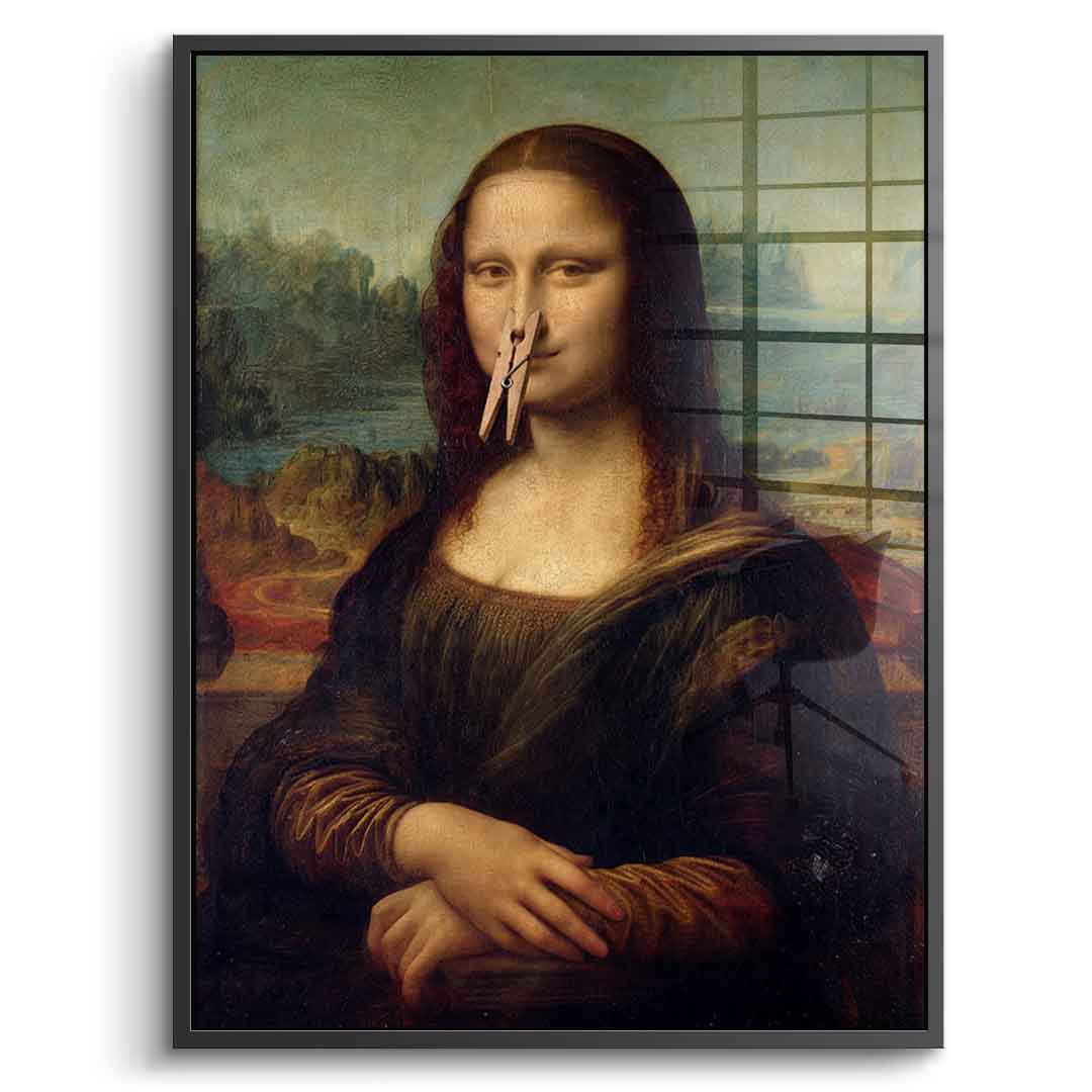 DOTCOMCANVAS Mona Lisa 2 for Toilett Acrylglasbild – Humor Klassik WC Wandbild