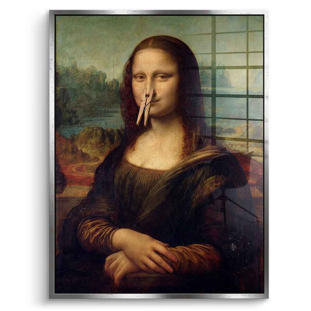 DOTCOMCANVAS Mona Lisa 2 for Toilett Acrylglasbild – Humor Klassik WC Wandbild