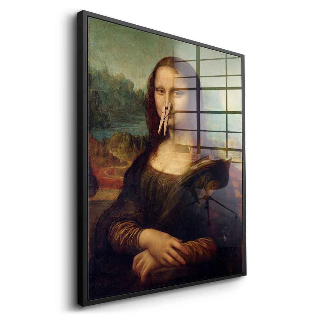 DOTCOMCANVAS Mona Lisa 2 for Toilett Acrylglasbild – Humor Klassik WC Wandbild