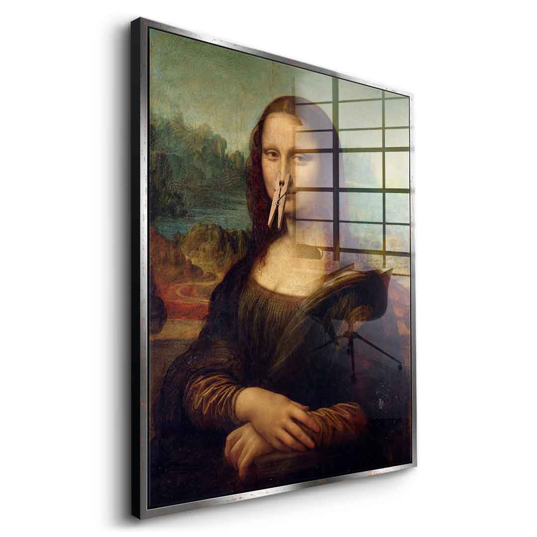 DOTCOMCANVAS Mona Lisa 2 for Toilett Acrylglasbild – Humor Klassik WC Wandbild