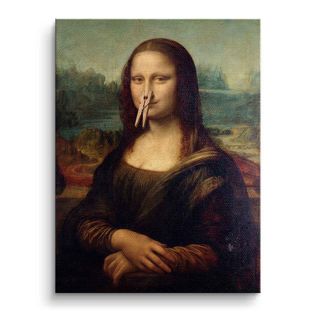DOTCOMCANVAS Mona Lisa 2 for Toilett Leinwandbild – Humor Klassik WC Wandbild