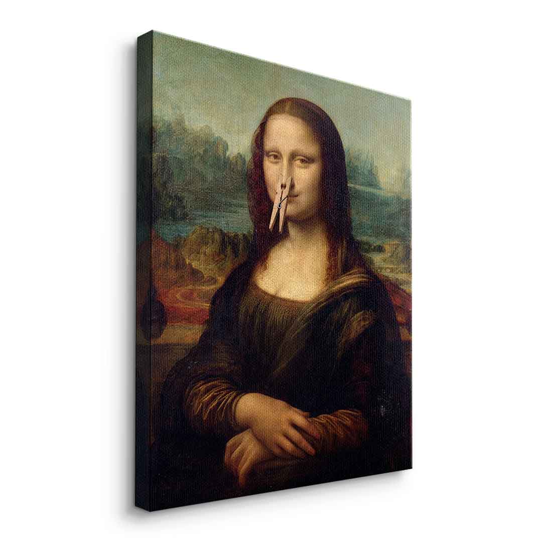 DOTCOMCANVAS Mona Lisa 2 for Toilett Leinwandbild – Humor Klassik WC Wandbild
