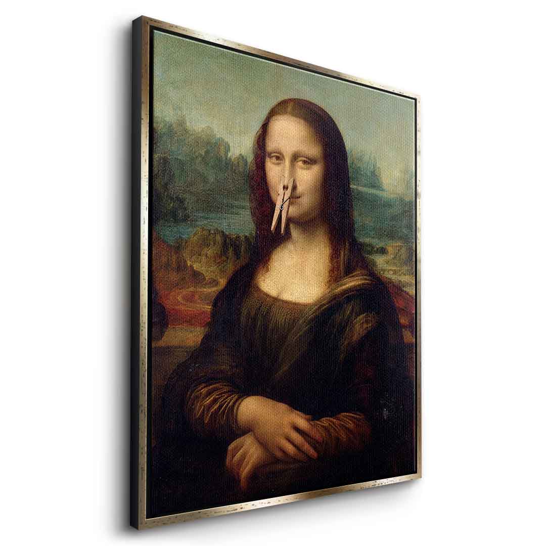 DOTCOMCANVAS Mona Lisa 2 for Toilett Leinwandbild – Humor Klassik WC Wandbild