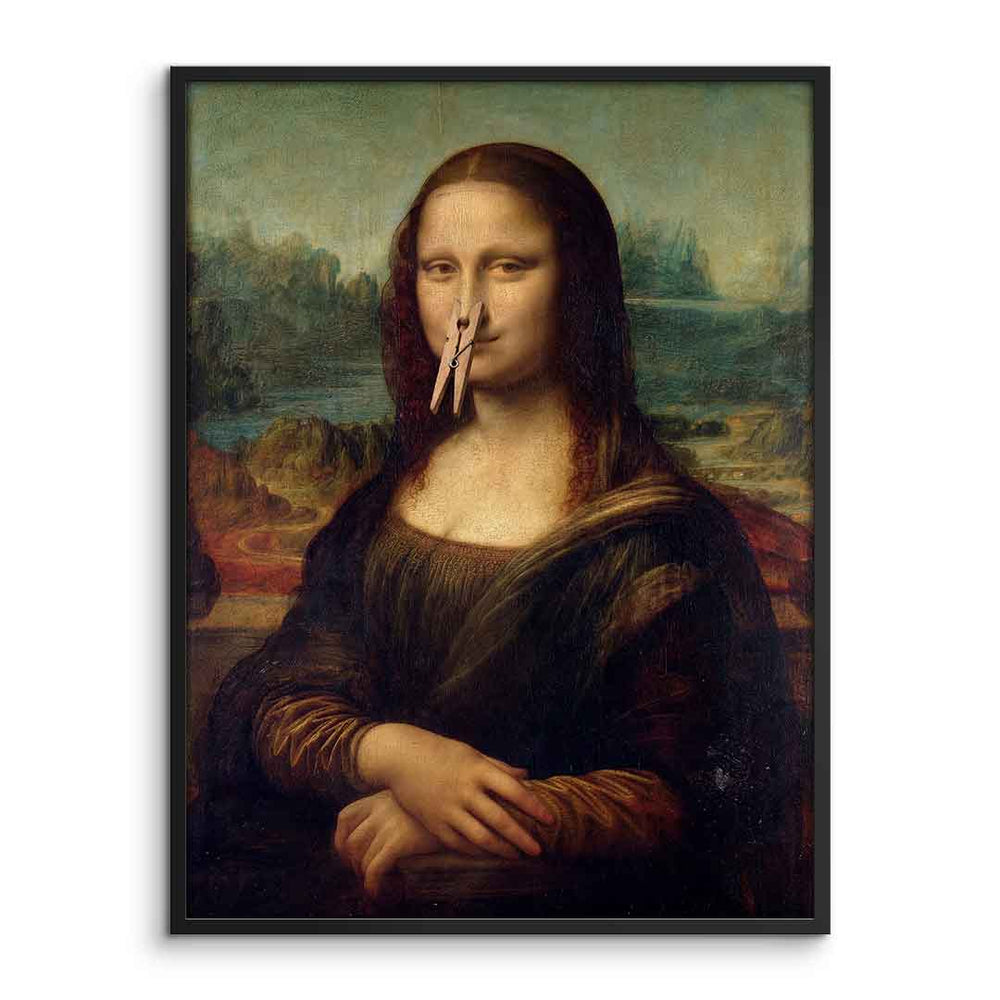 DOTCOMCANVAS Mona Lisa 2 for Toilett Poster – Humor Klassik WC Wandbild