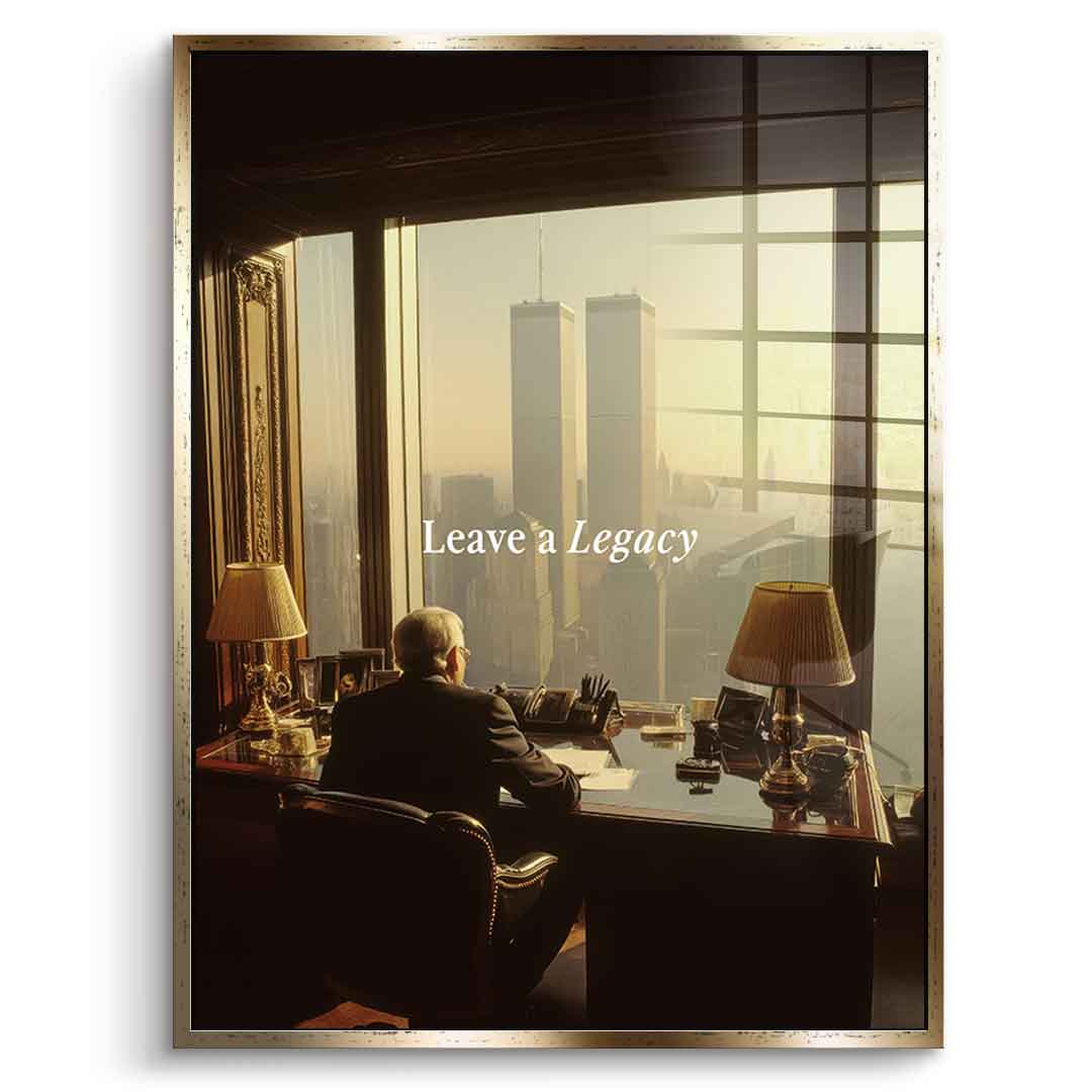 DOTCOMCANVAS Leave a Legacy Acrylglasbild – Vorderansicht Goldrahmen