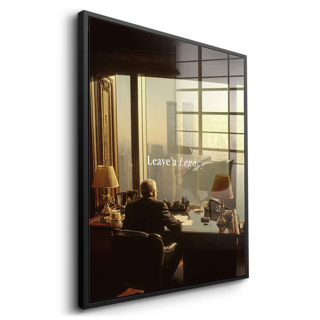 DOTCOMCANVAS Leave a Legacy Acrylglasbild – Seitenansicht schwarzer Rahmen