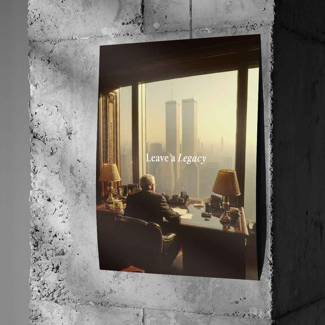 DOTCOMCANVAS Leave a Legacy Poster – auf Betonwand