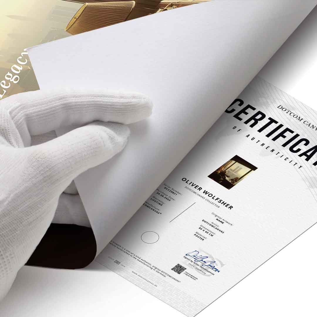 DOTCOMCANVAS Leave a Legacy Poster – Echtheitszertifikat
