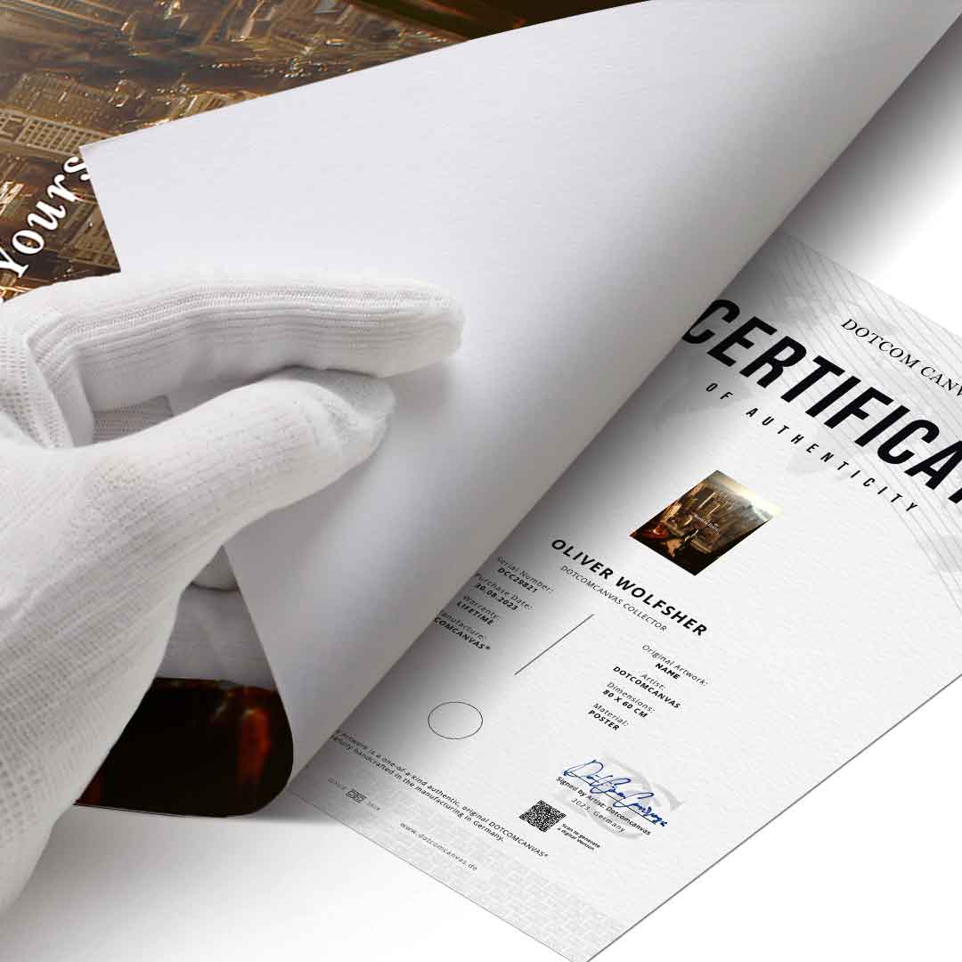 DOTCOMCANVAS World is Yours Poster Echtheitszertifikat
