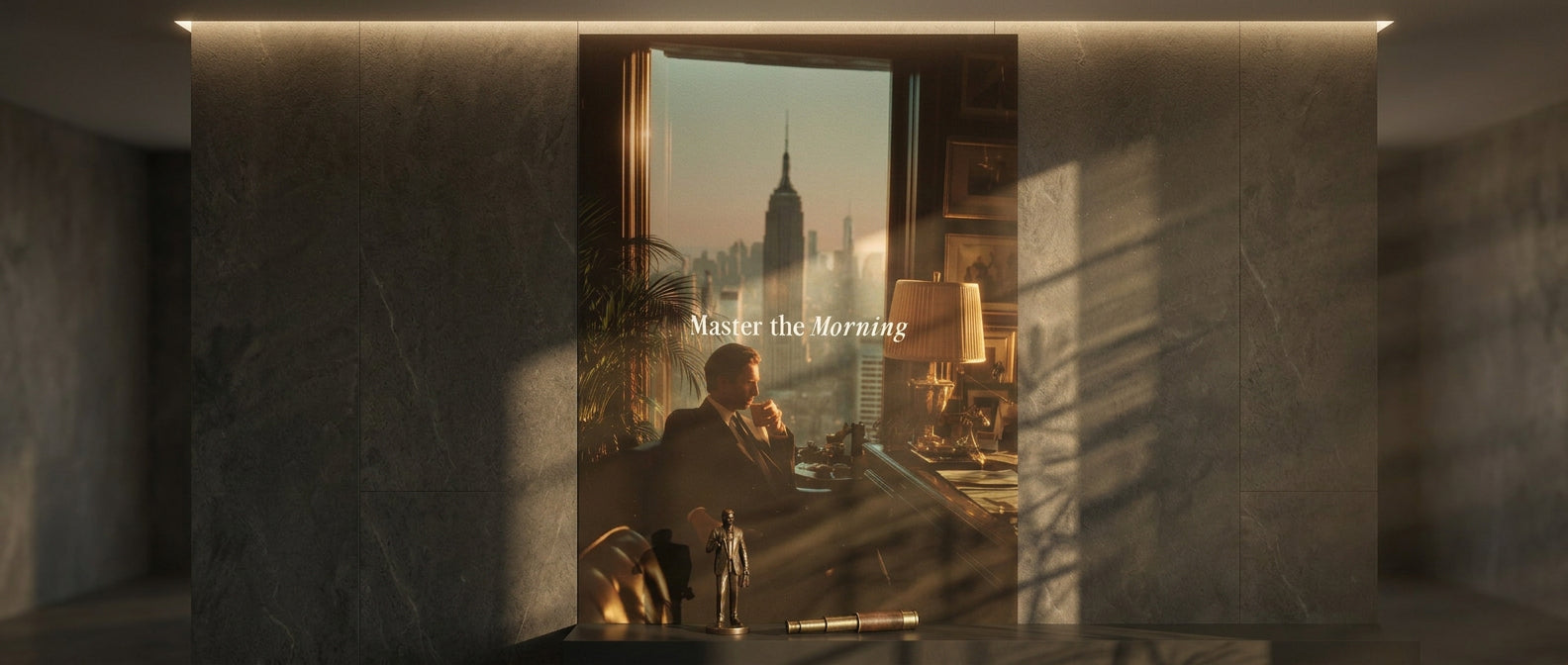 DOTCOMCANVAS Master the Morning Poster Banner