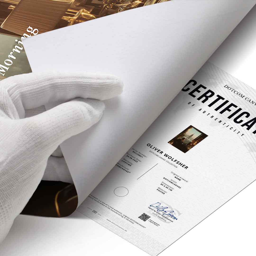 DOTCOMCANVAS Master the Morning Poster Echtheitszertifikat