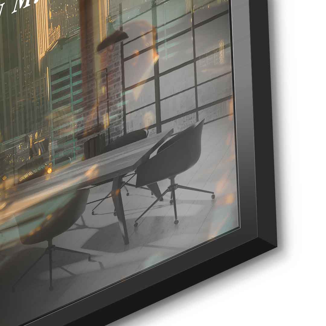 DOTCOMCANVAS® Visionary Mindset Acrylglas – Seitenansicht