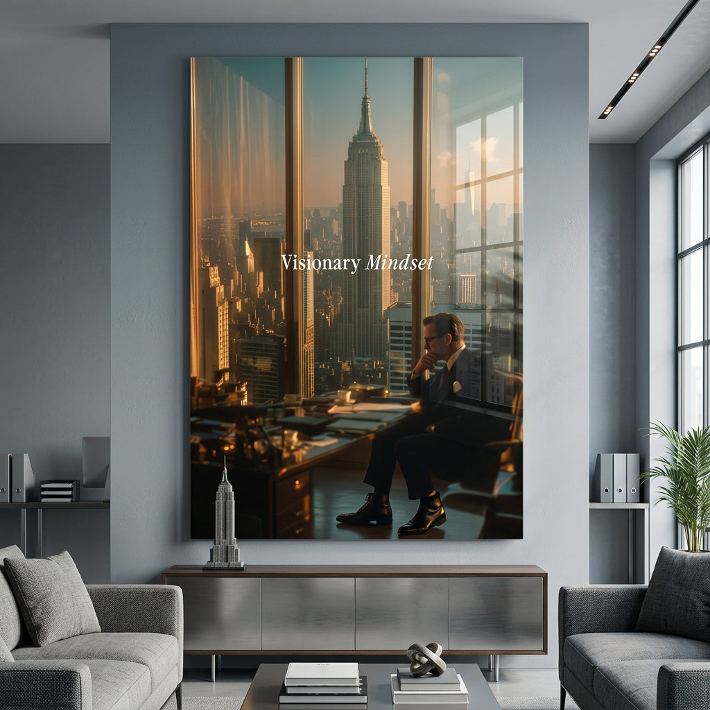 DOTCOMCANVAS® Visionary Mindset Acrylglas – Raum-Mockup
