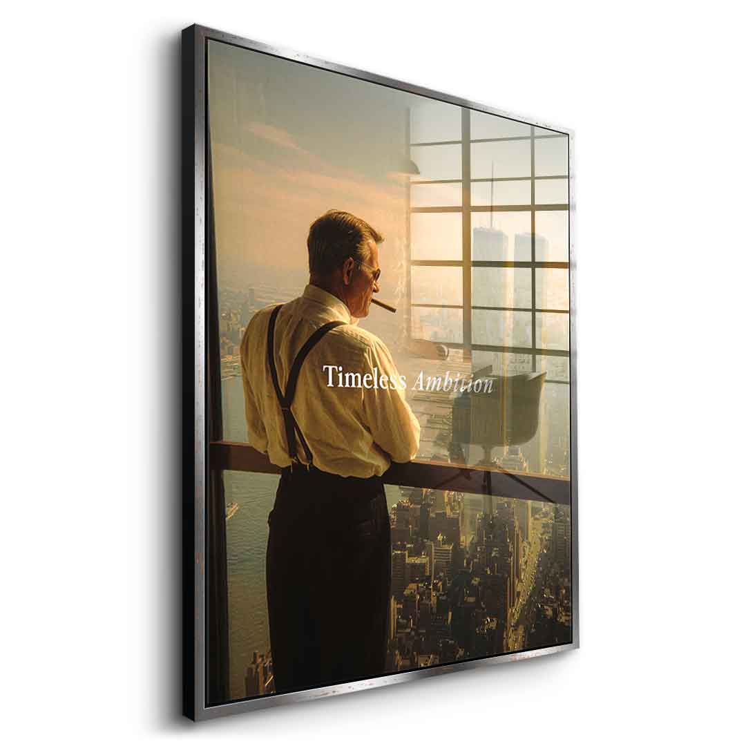 DOTCOMCANVAS Timeless Ambition Acrylglasbild Seitenansicht goldener Rahmen
