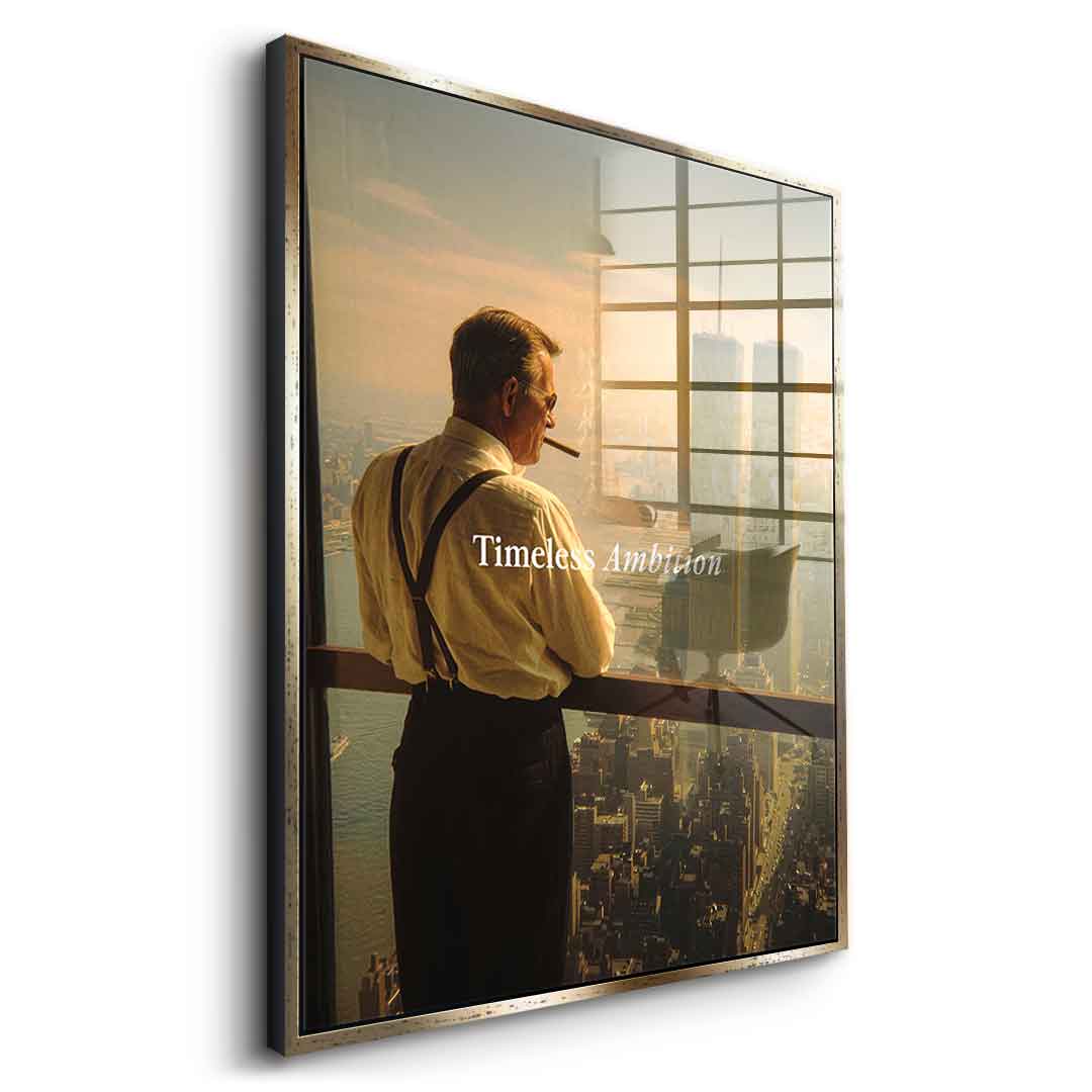 DOTCOMCANVAS Timeless Ambition Acrylglasbild Seitenansicht silberner Rahmen