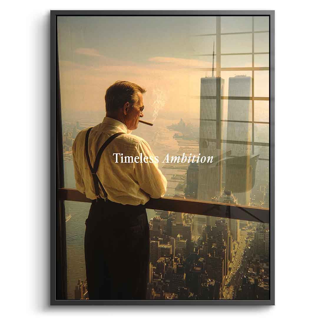 DOTCOMCANVAS Timeless Ambition Acrylglasbild Frontansicht schwarzer Rahmen