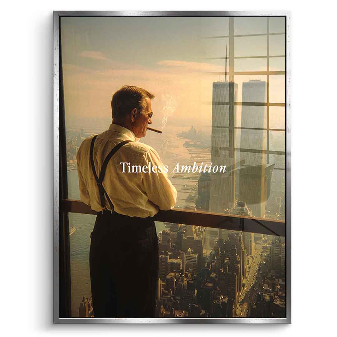 DOTCOMCANVAS Timeless Ambition Acrylglasbild Frontansicht silberner Rahmen
