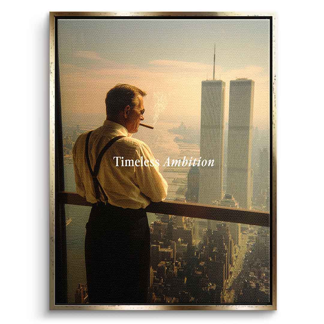 DOTCOMCANVAS Timeless Ambition Leinwandbild Frontansicht goldener Rahmen