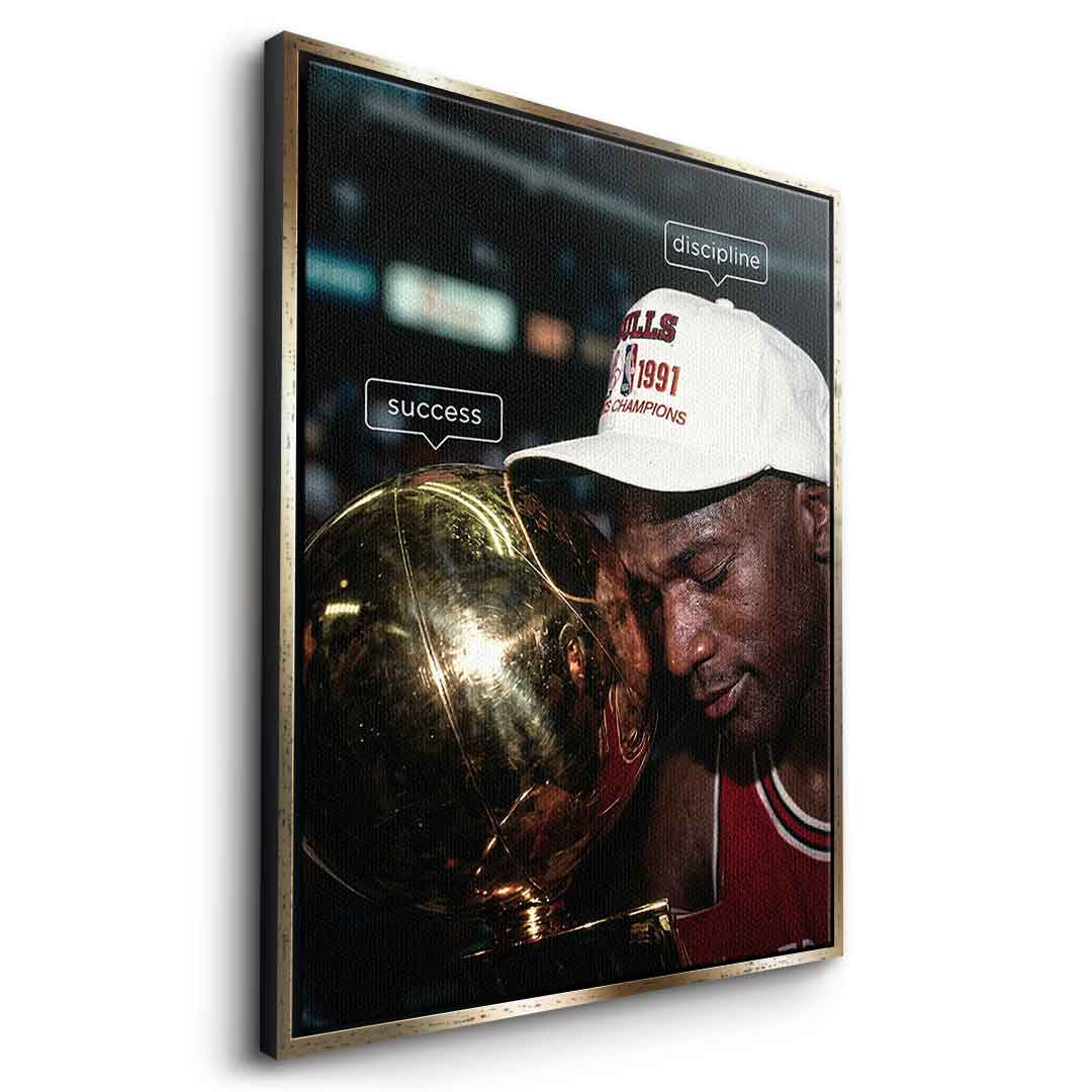Success & Discipline Leinwand Seitenansicht goldener Rahmen