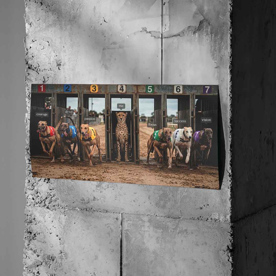 Poster Me vs. MyGoals an Beton-Wand