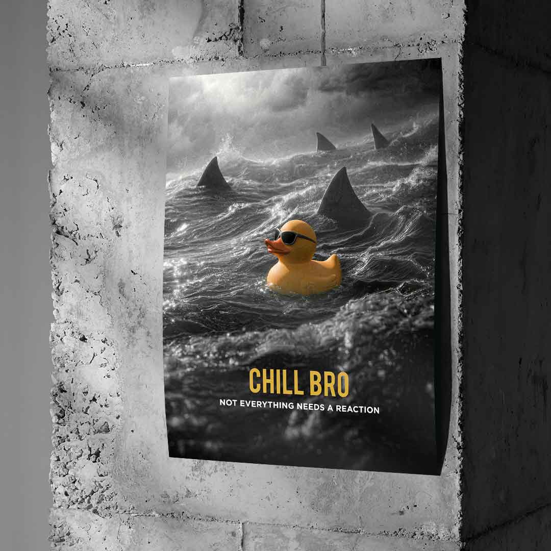 Poster Chill Bro an Beton-Wand
