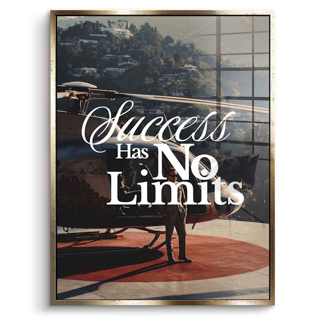 Success has no limits Acrylglasbild Gold