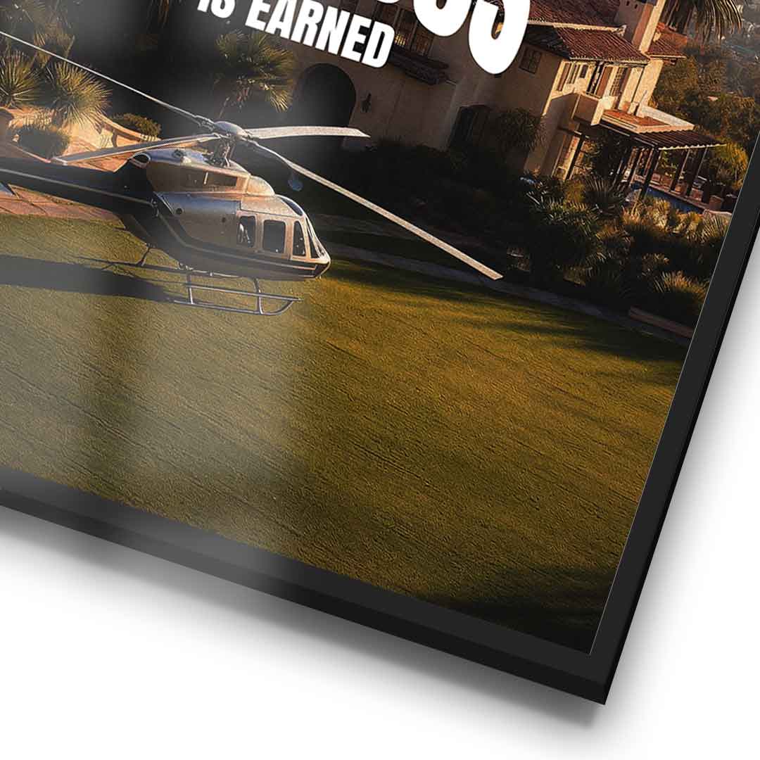 DOTCOMCANVAS Success is Earned Poster Rahmen-Detailaufnahme Hochformat