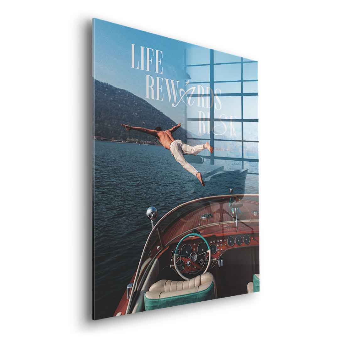 DOTCOMCANVAS Life Rewards Risk Acrylglasbild Seitenansicht ohne Rahmen