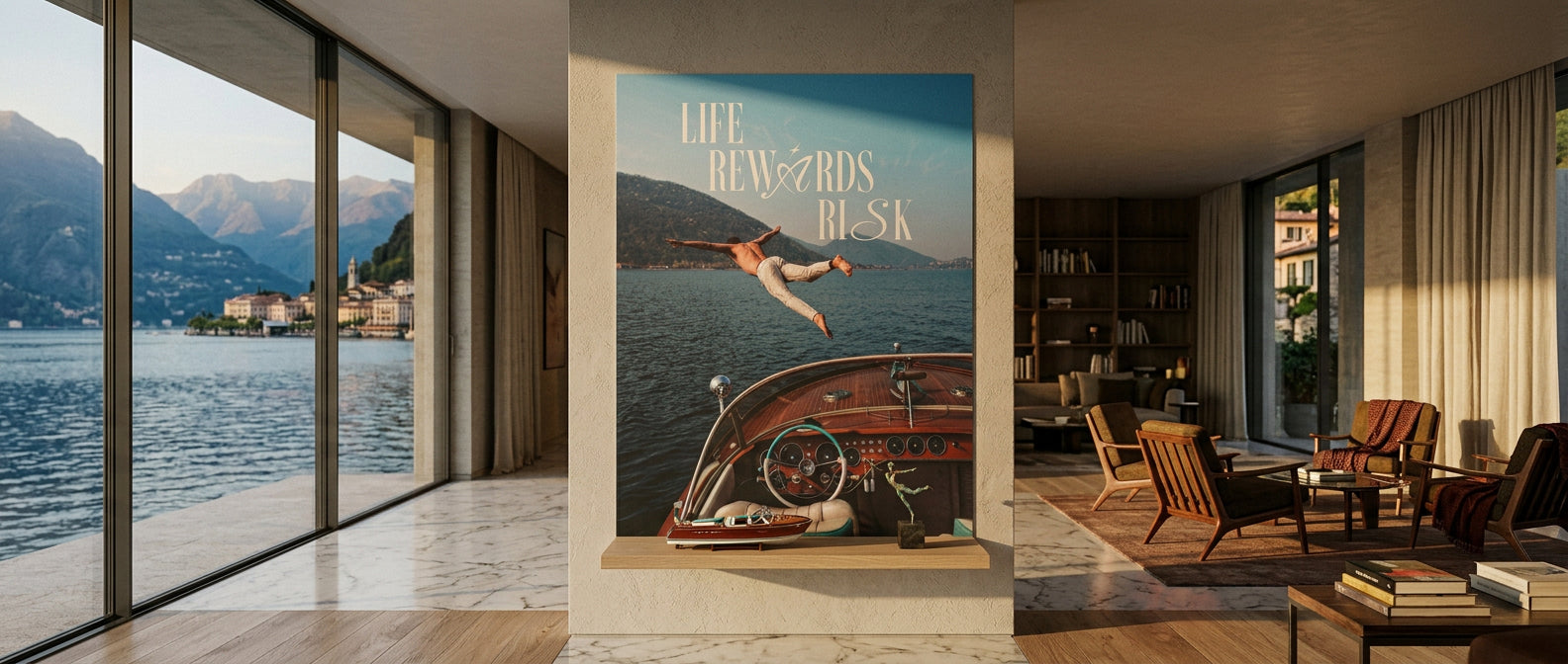 DOTCOMCANVAS Life Rewards Risk Poster Banner