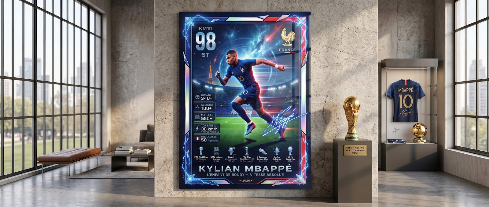 Mbappé Trade Card Acrylglas Banner