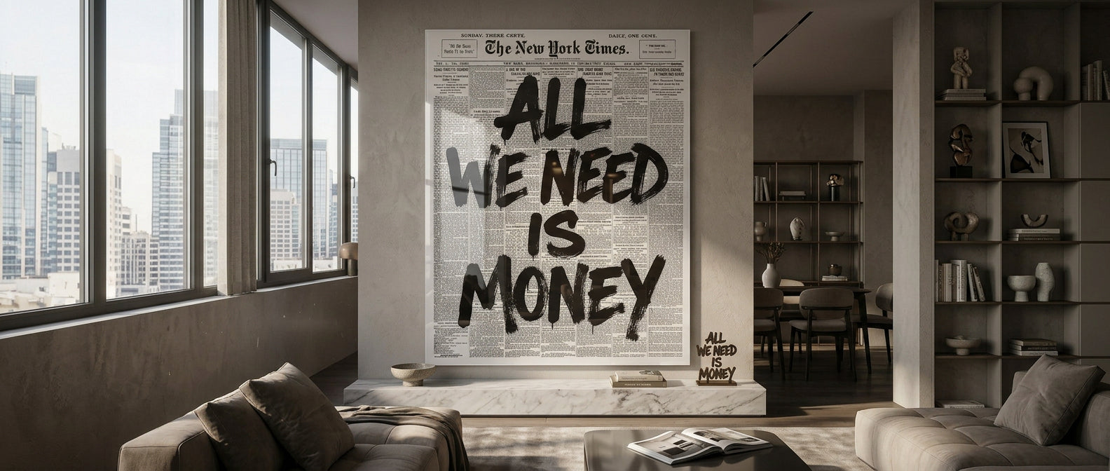 All we need is money - Website Banner Acryl