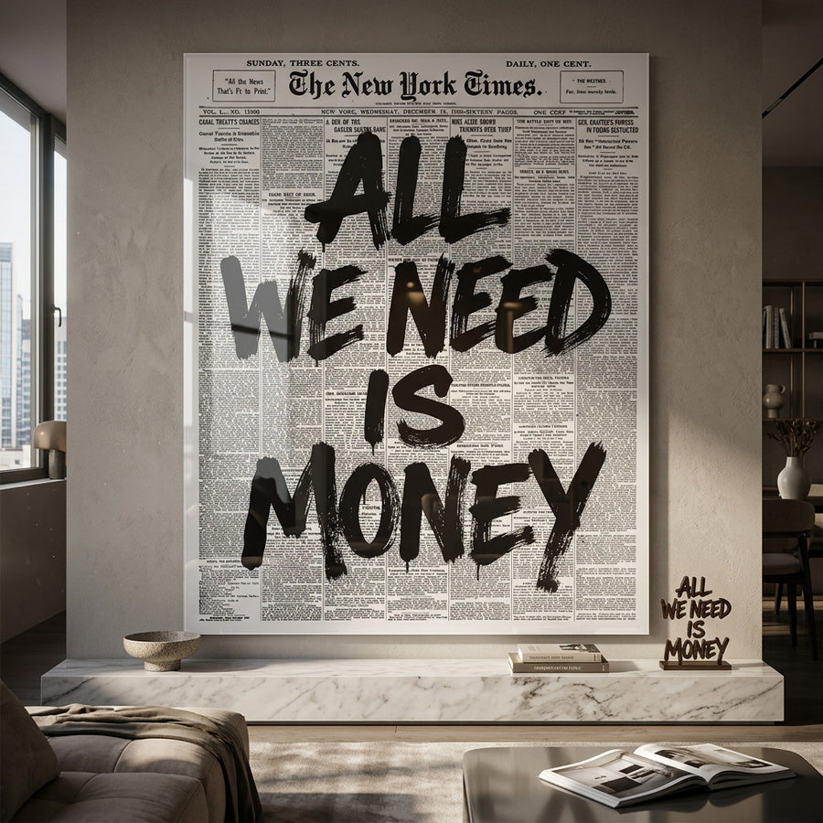 All we need is money - Raum Mockup Acryl