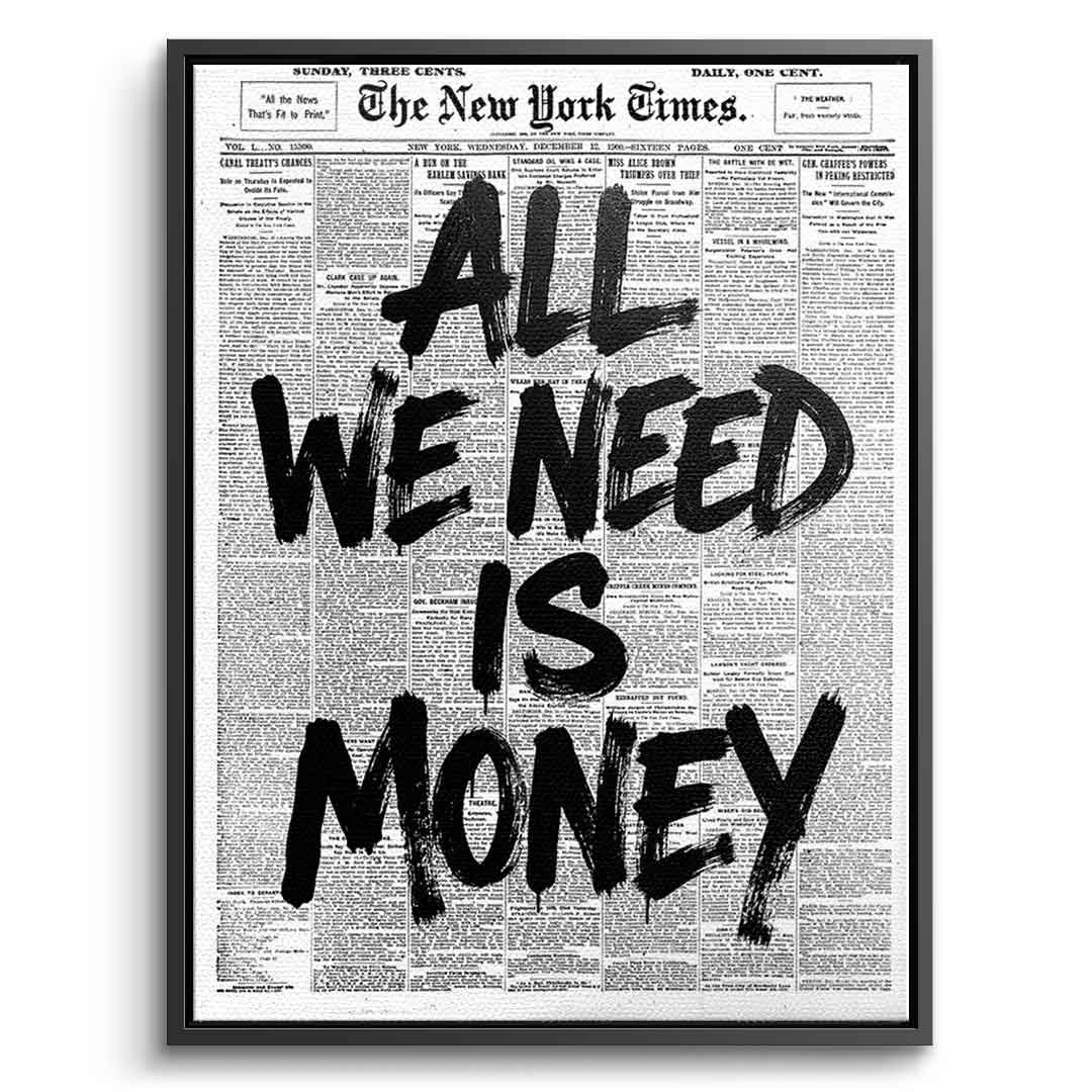 All we need is money - Front Schwarz
