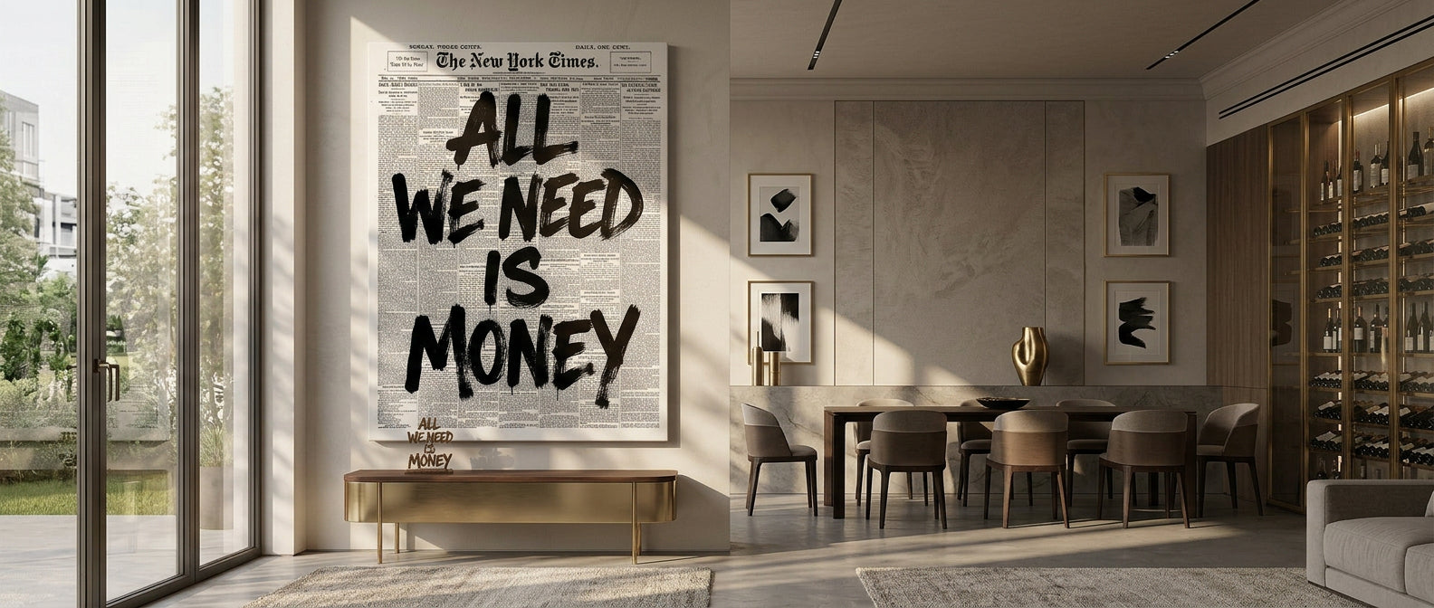 All we need is money - Website Banner Leinwand