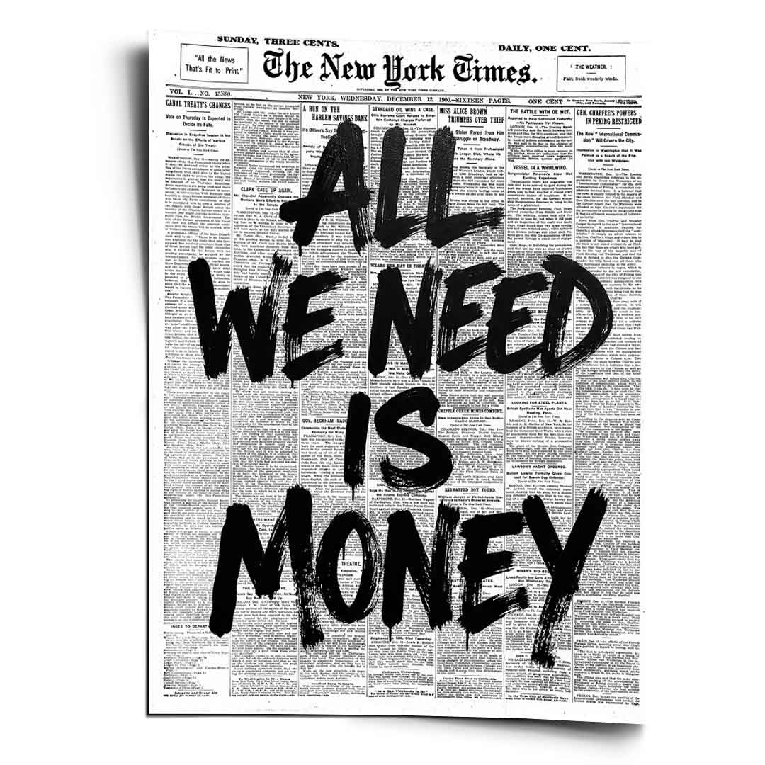 All we need is money - Poster Front