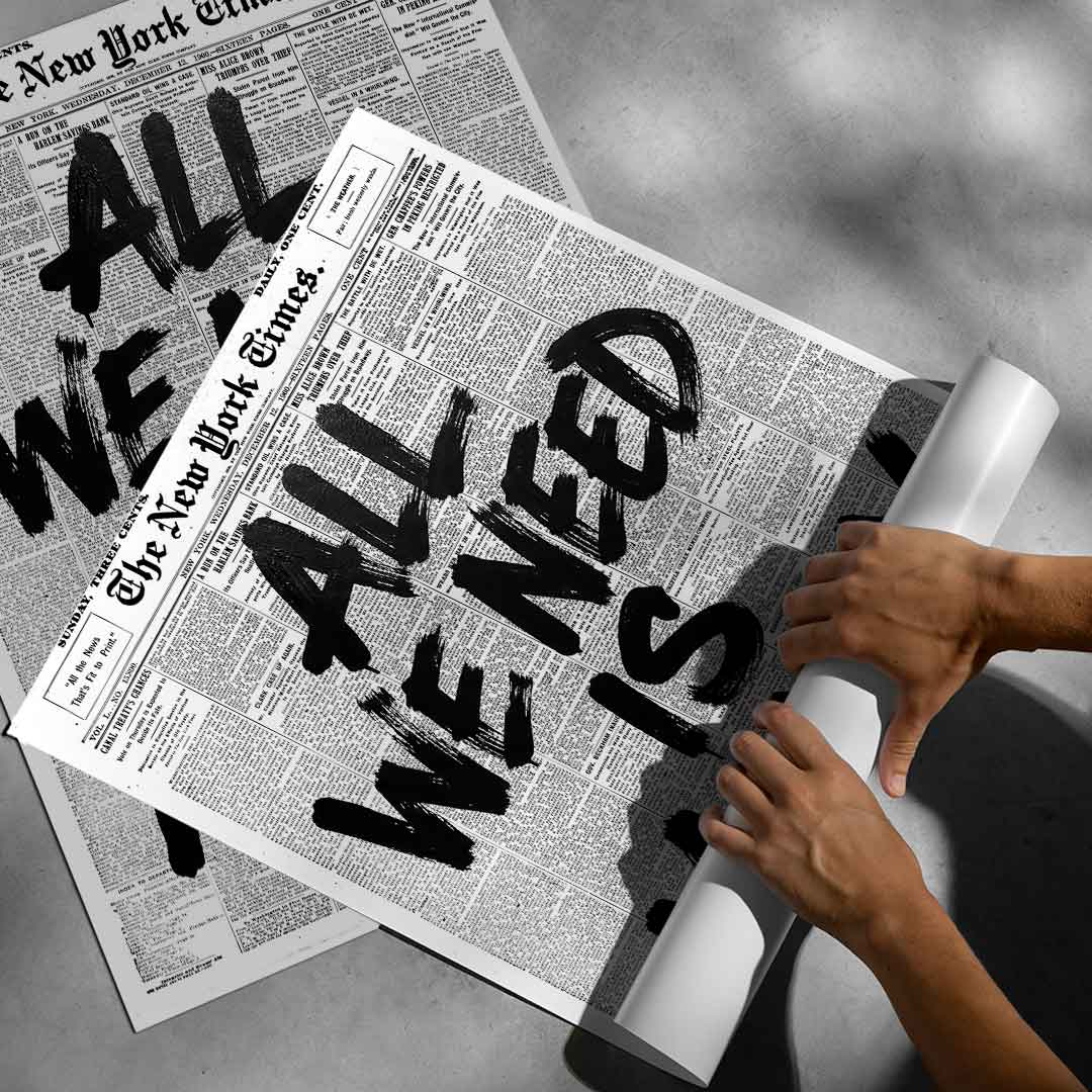 All we need is money - Poster zusammengerollt