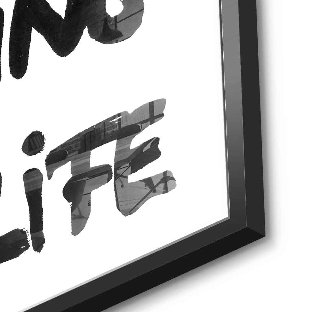 DOTCOMCANVAS live your f***ing best life Acrylglasbild Detail schwarzer Rahmen