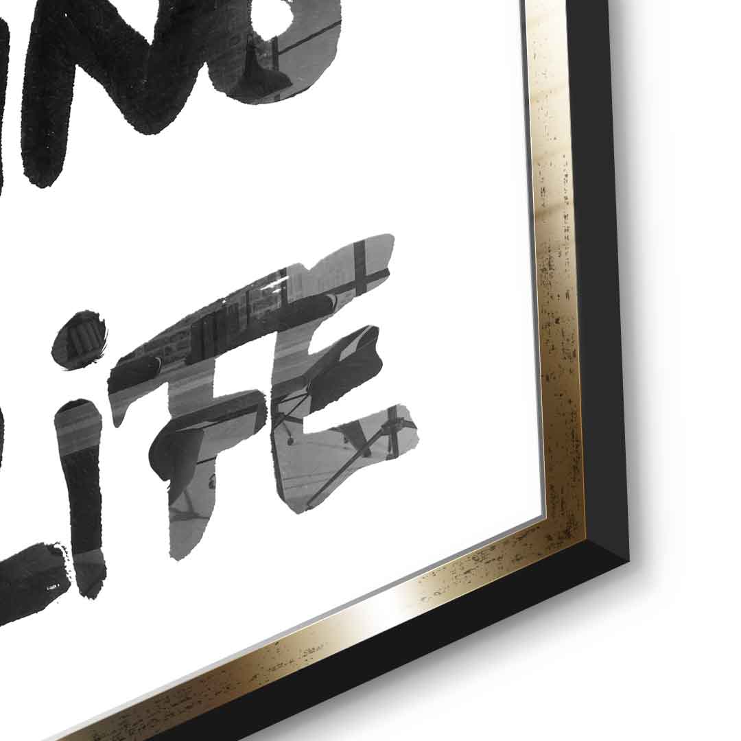 DOTCOMCANVAS live your f***ing best life Acrylglasbild Detail Gold Rahmen