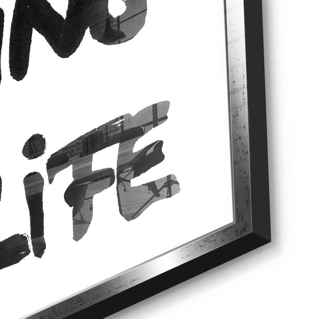 DOTCOMCANVAS live your f***ing best life Acrylglasbild Detail Silber Rahmen