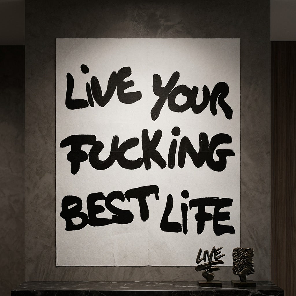 DOTCOMCANVAS live your f***ing best life Poster im Raum