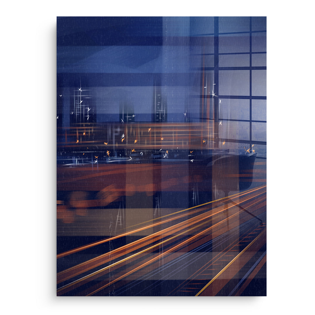A City Night Permeated with Light Acrylglasbild ohne Rahmen
