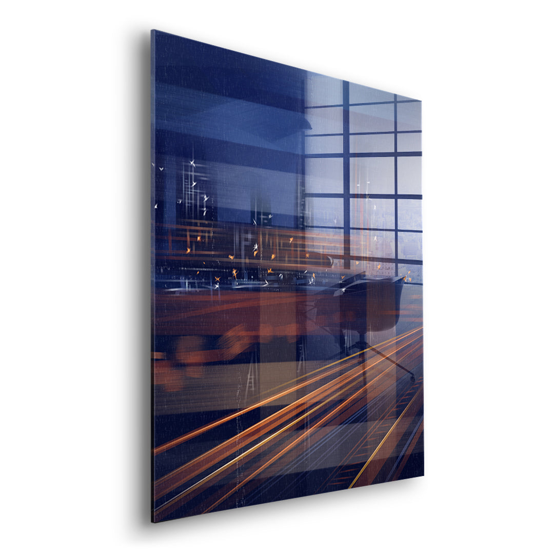A City Night Permeated with Light Acrylglasbild Seitenansicht